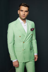 COSTUM CASUAL VERDE PASTEL WILLIAM DOUBLE BREASTED